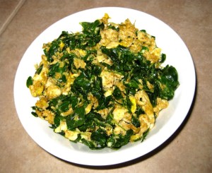 Moringa scrambled eggs